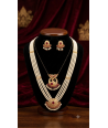Multi-Strand Pearl Haram with Peacock Pendant